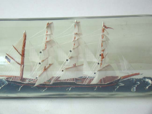 A nicely made four masted ship-in-a 19" long bottle circa 1950 — image 2
